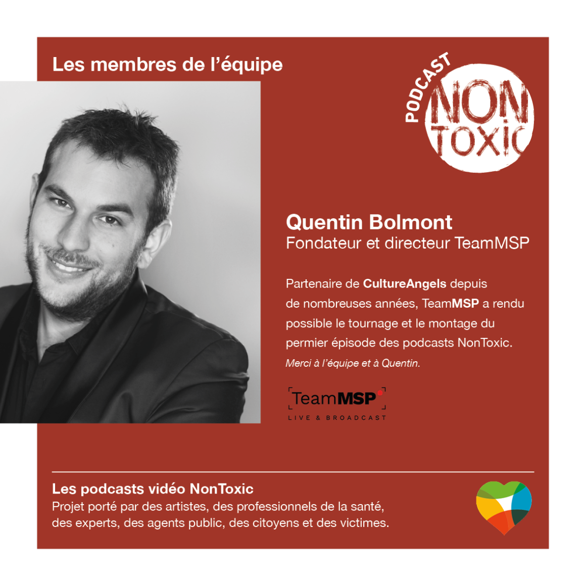 Présentation de Quentin Bolmont membre de l'équipe du projet des podcasts vidéos NonToxic.